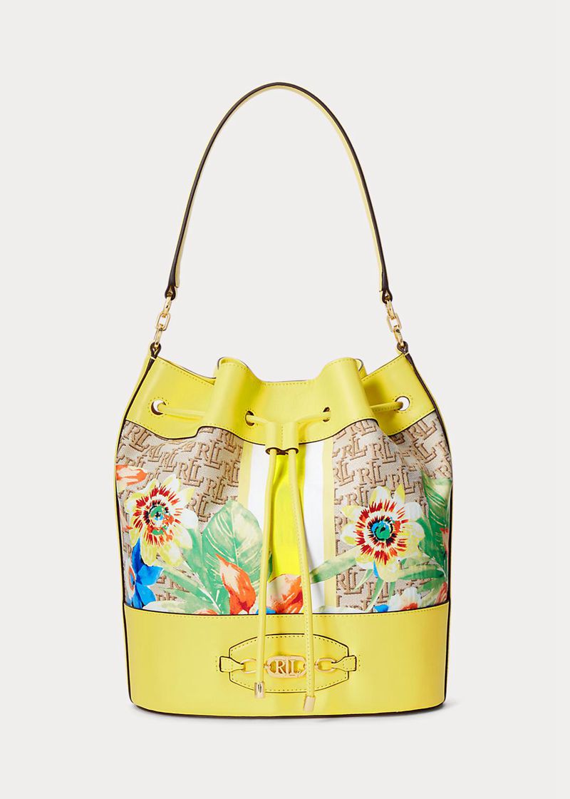 Bolso Lauren Mujer Monogram Large Andie Drawstring Chile Amarillo FHKNP-0183